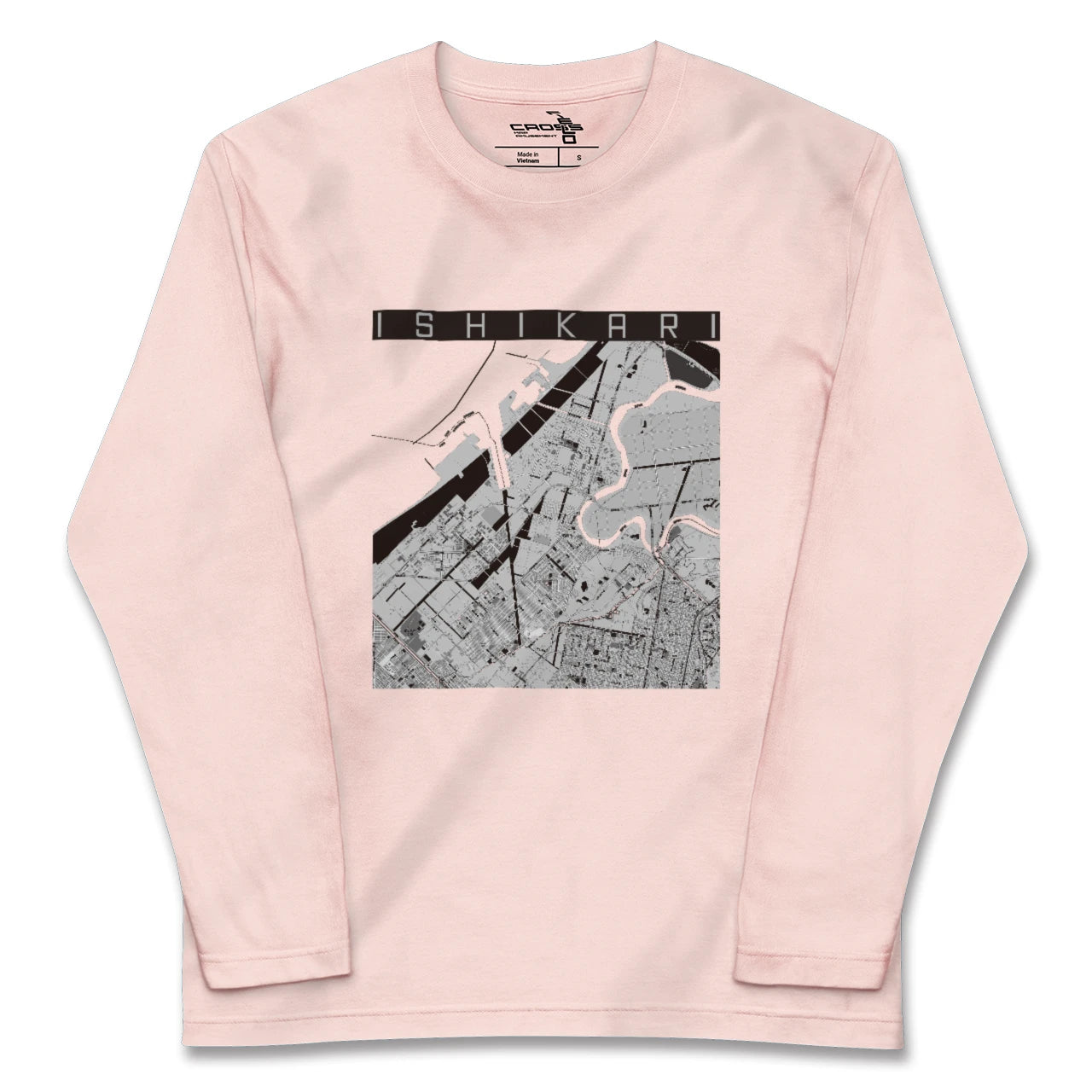 【石狩(北海道)】地図柄ロングスリーブTシャツ