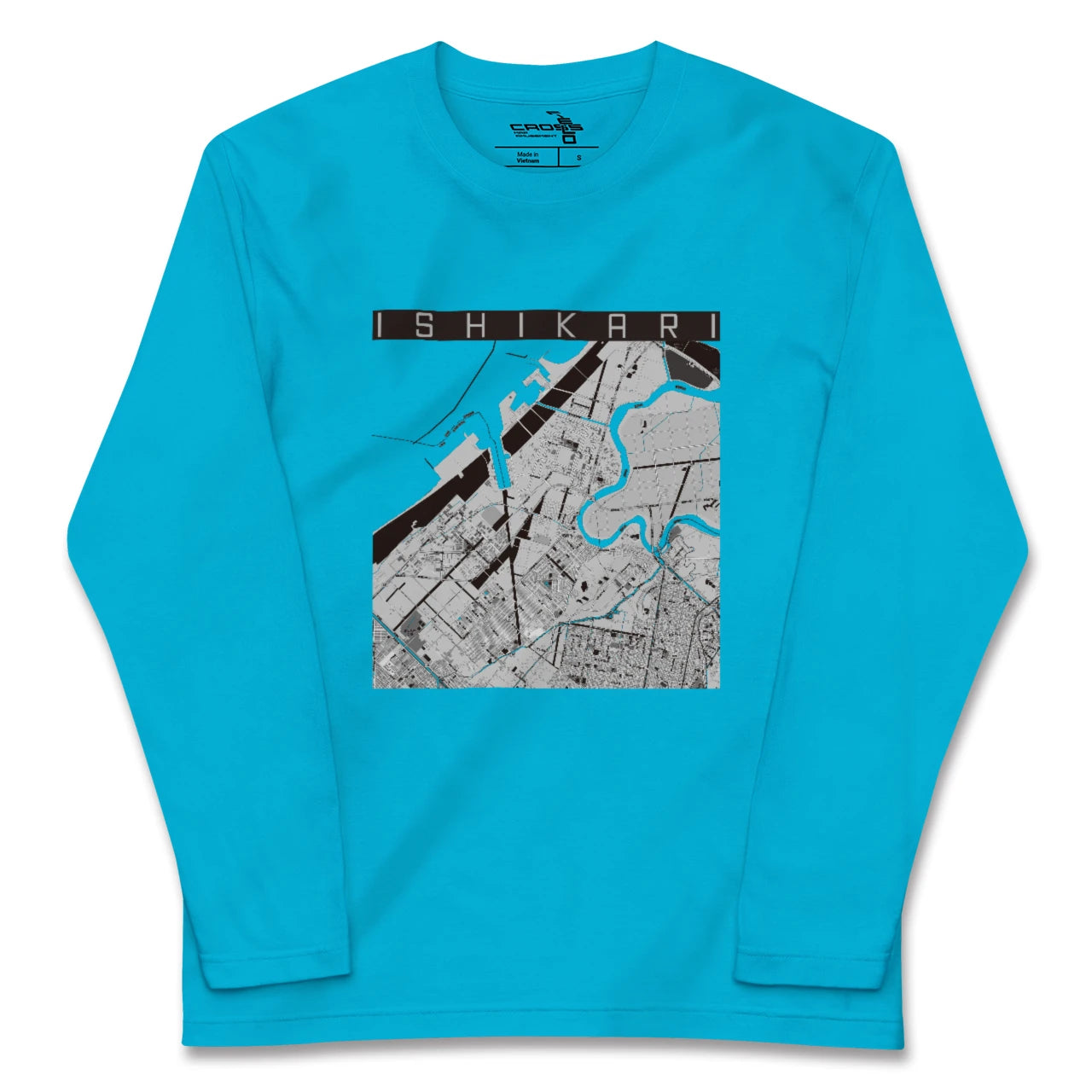 【石狩(北海道)】地図柄ロングスリーブTシャツ