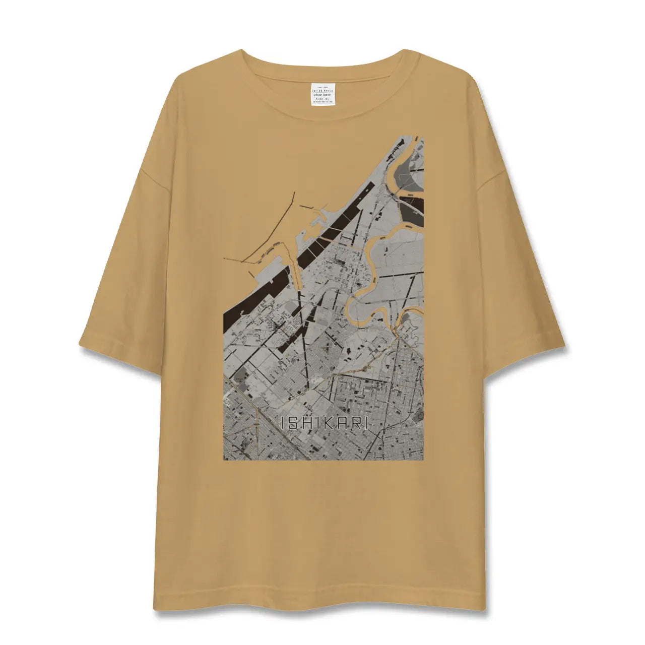 【石狩(北海道)】地図柄ビッグシルエットTシャツ