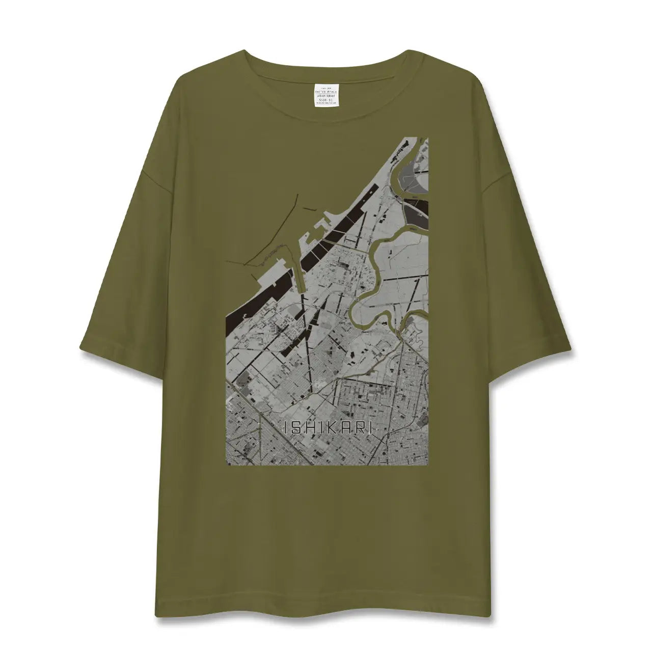 【石狩(北海道)】地図柄ビッグシルエットTシャツ