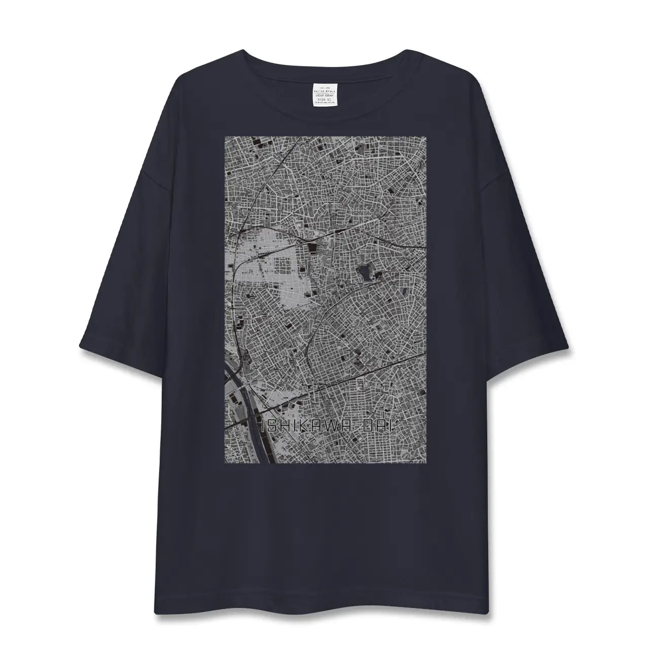 【石川台(東京都)】地図柄ビッグシルエットTシャツ