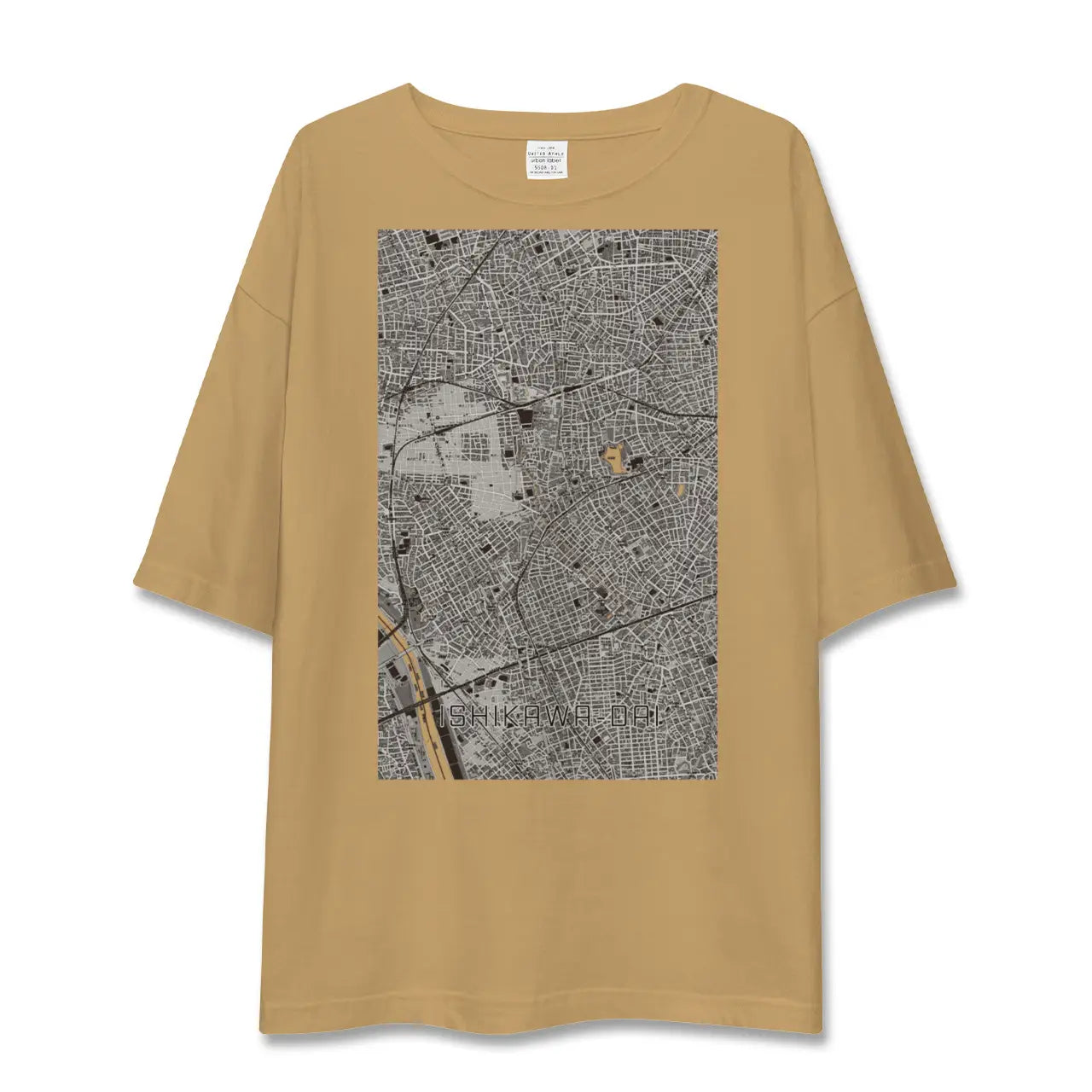 【石川台(東京都)】地図柄ビッグシルエットTシャツ