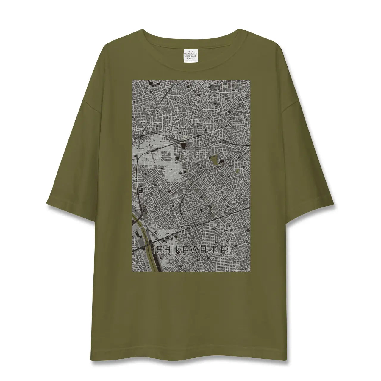 【石川台(東京都)】地図柄ビッグシルエットTシャツ