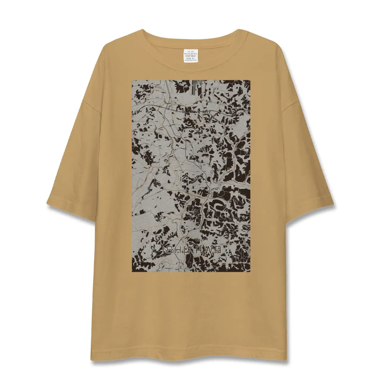 【石川(福島県)】地図柄ビッグシルエットTシャツ
