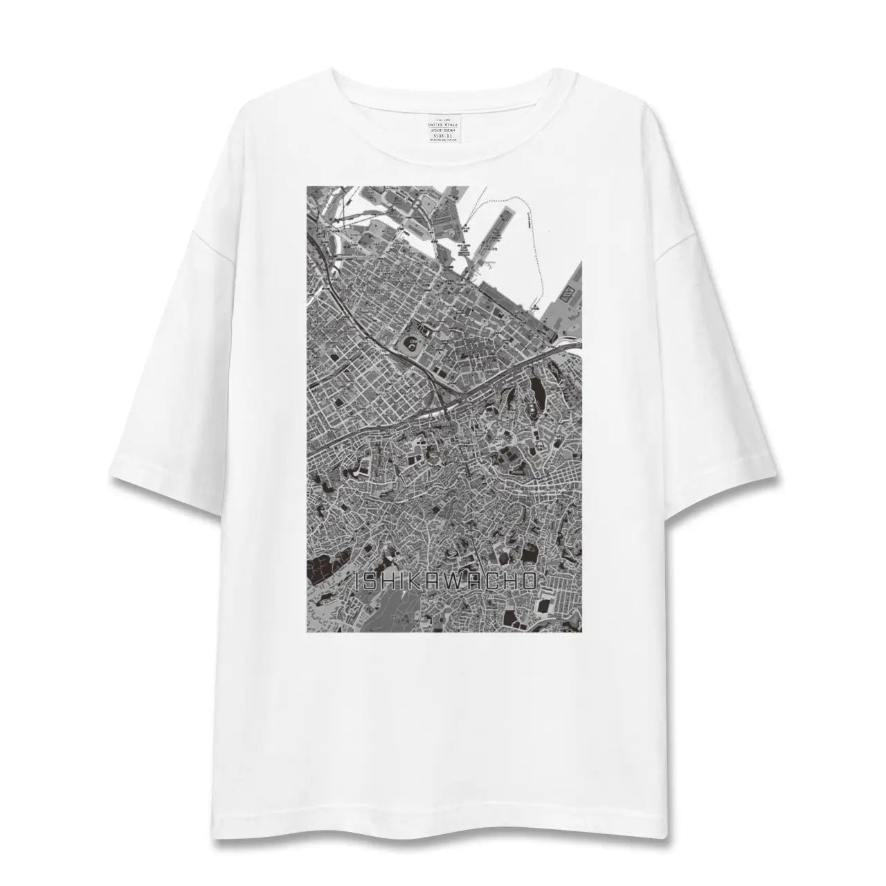 【石川町(神奈川県)】地図柄ビッグシルエットTシャツ