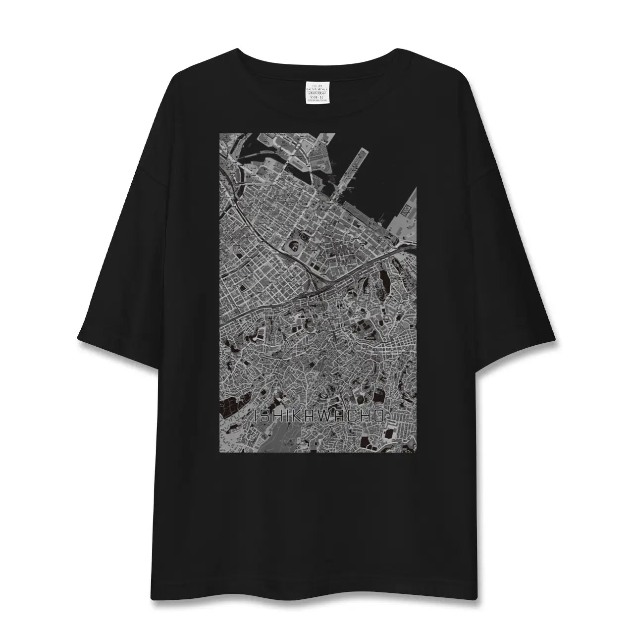 【石川町(神奈川県)】地図柄ビッグシルエットTシャツ
