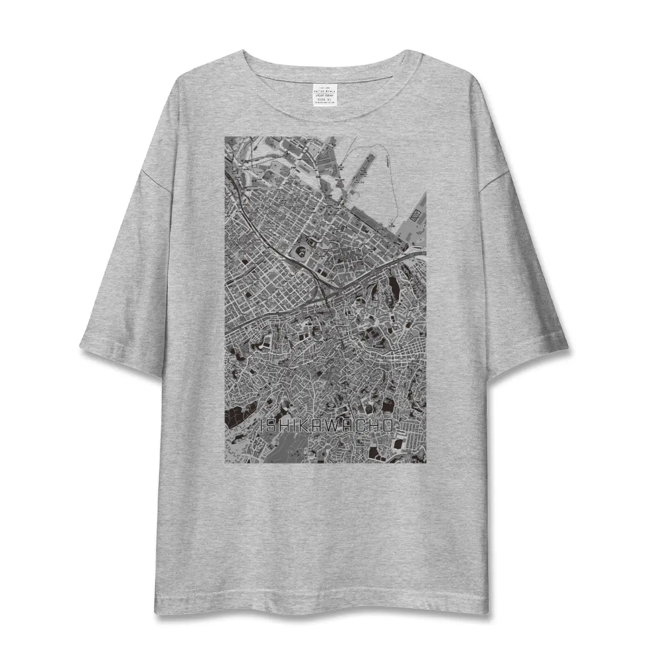 【石川町(神奈川県)】地図柄ビッグシルエットTシャツ