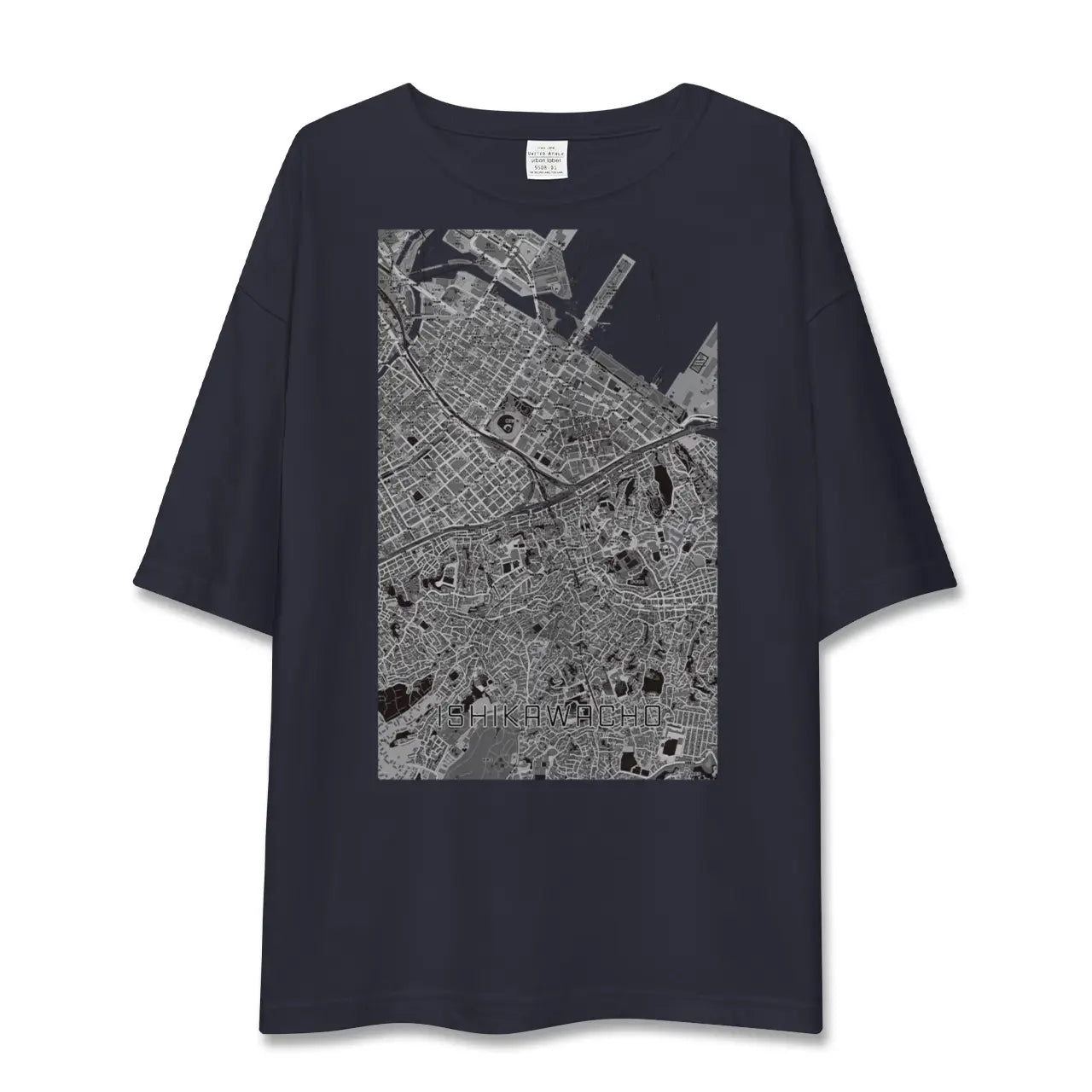 【石川町(神奈川県)】地図柄ビッグシルエットTシャツ