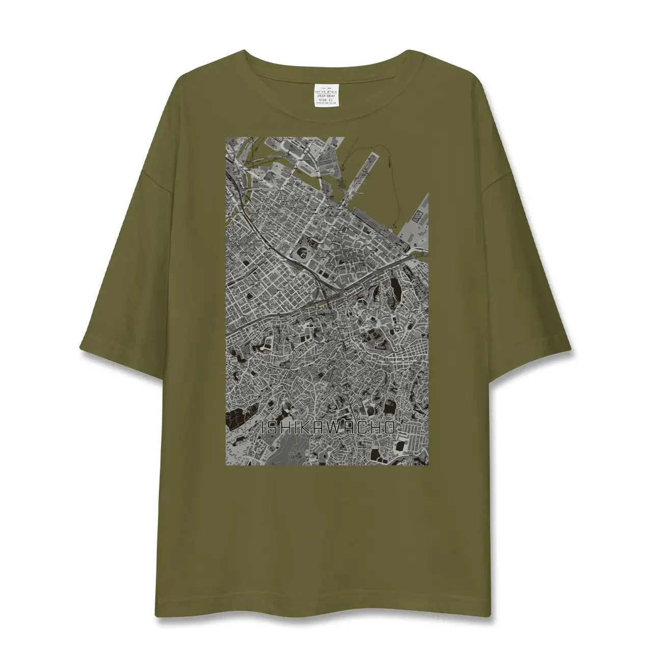 【石川町(神奈川県)】地図柄ビッグシルエットTシャツ
