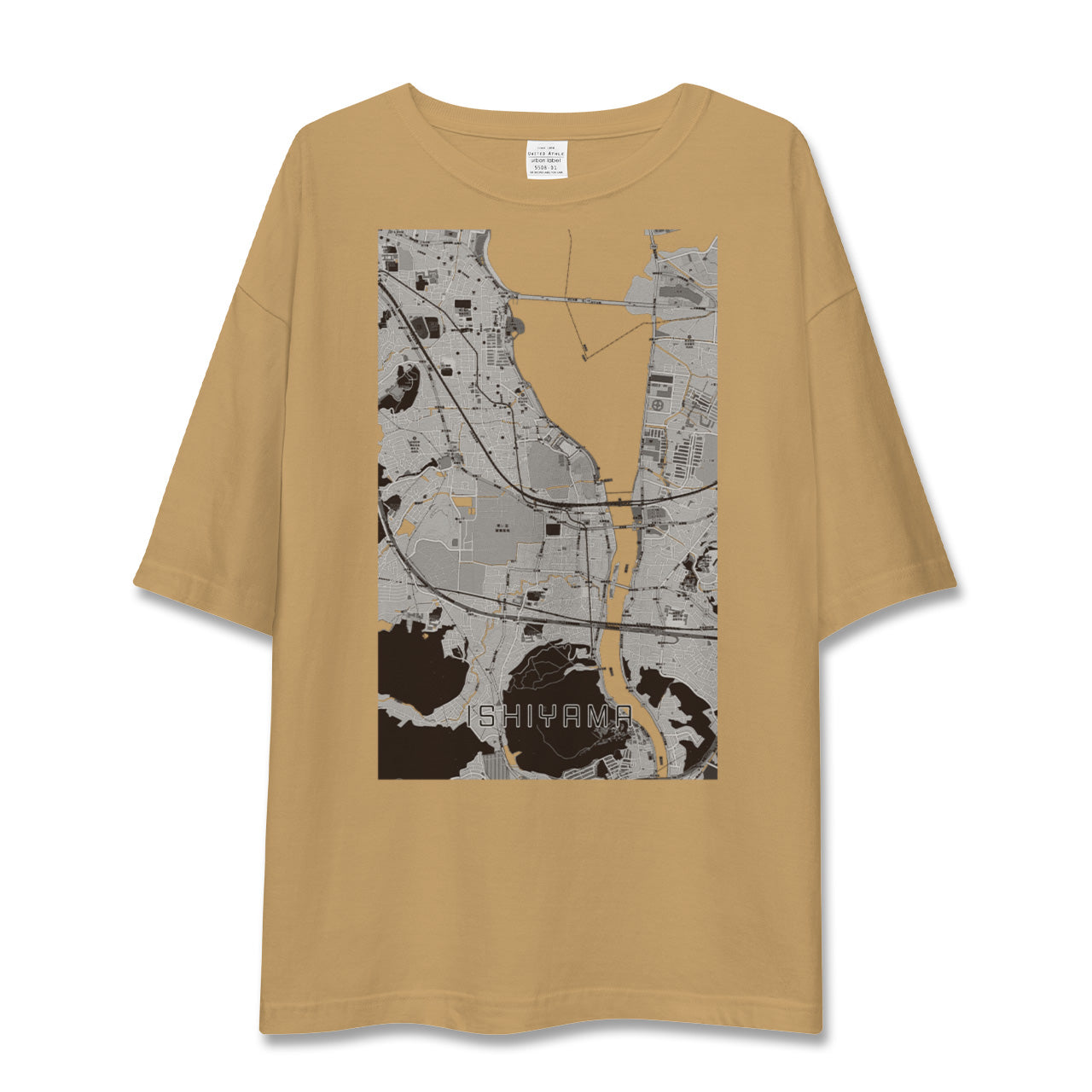 【石山(滋賀県)】地図柄ビッグシルエットTシャツ