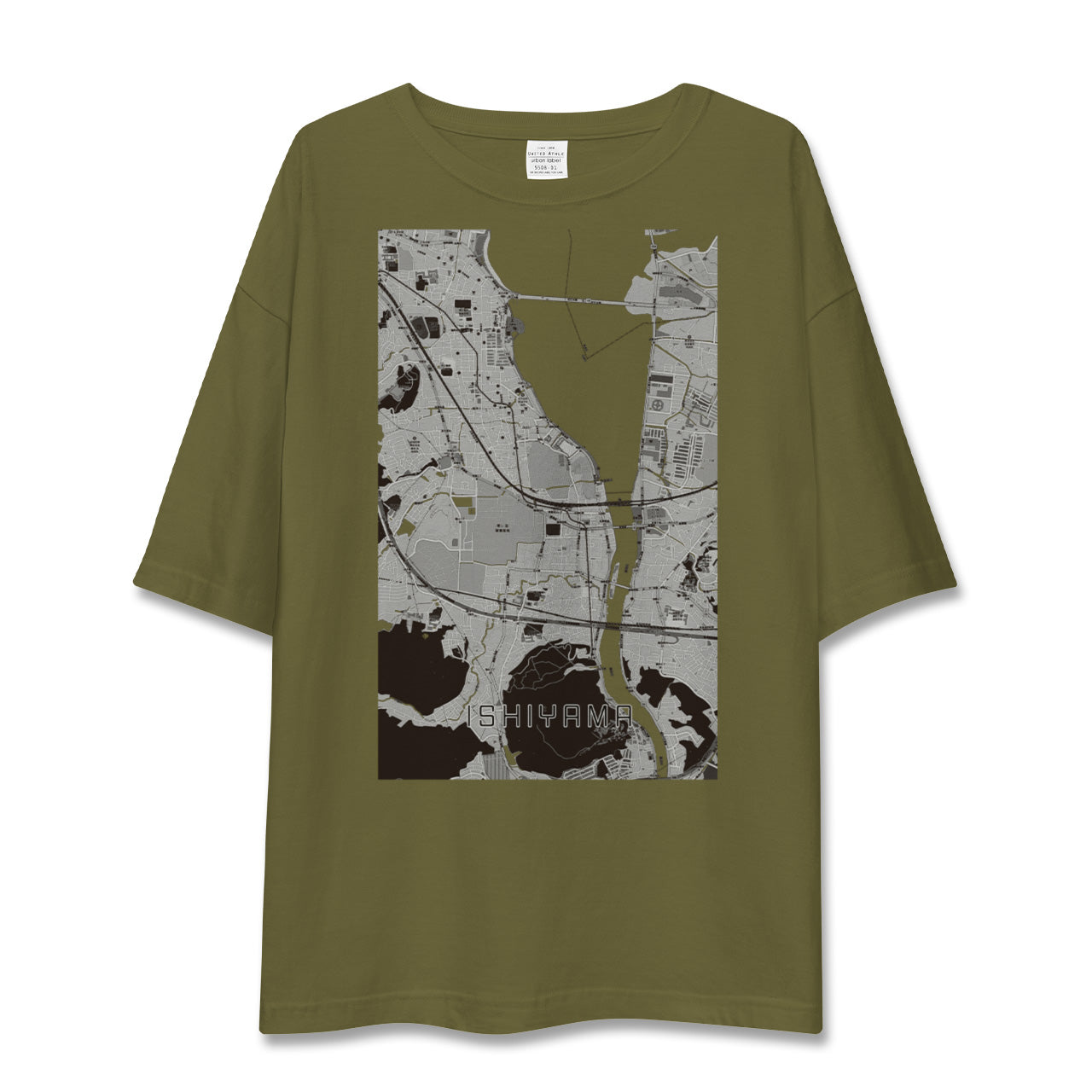 【石山(滋賀県)】地図柄ビッグシルエットTシャツ