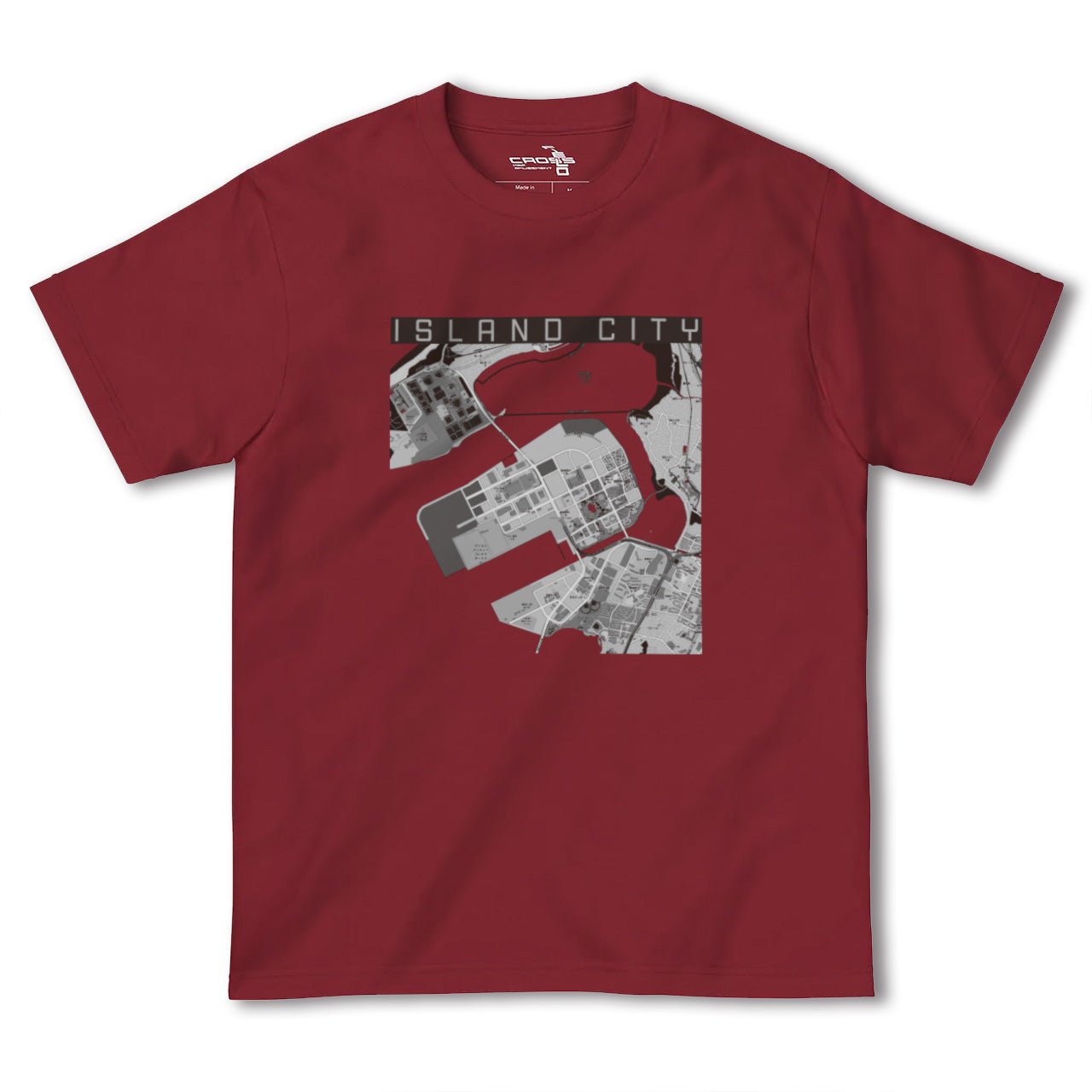 【アイランドシティ(福岡県)】地図柄ヘビーウェイトTシャツ