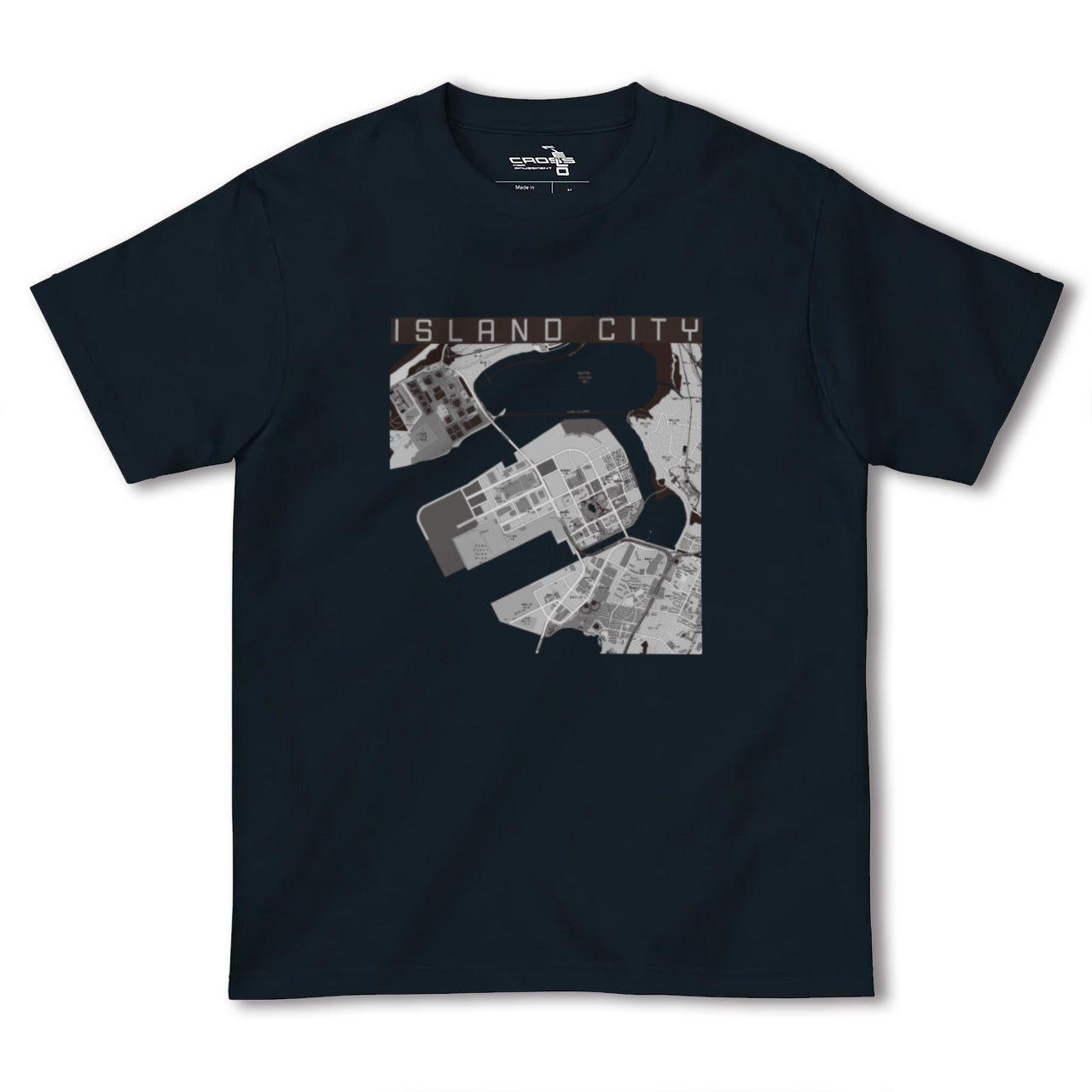 【アイランドシティ(福岡県)】地図柄ヘビーウェイトTシャツ