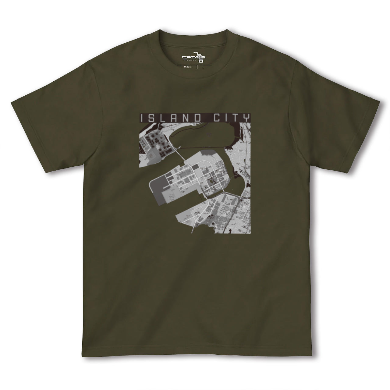 【アイランドシティ(福岡県)】地図柄ヘビーウェイトTシャツ