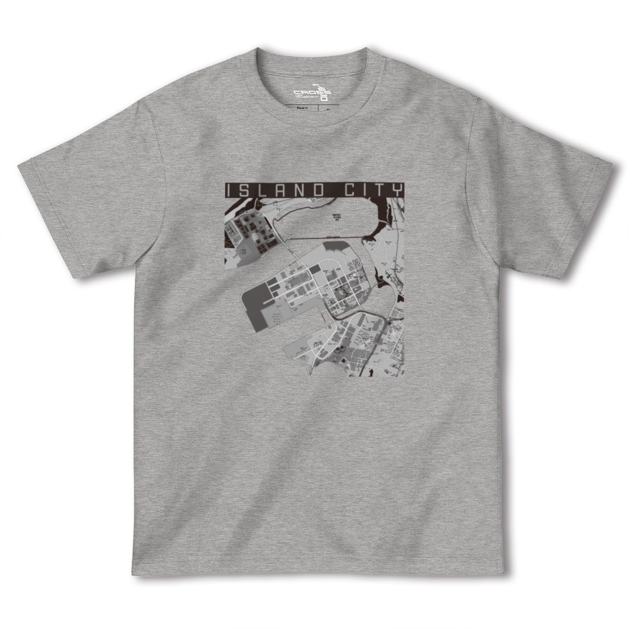 【アイランドシティ(福岡県)】地図柄ヘビーウェイトTシャツ
