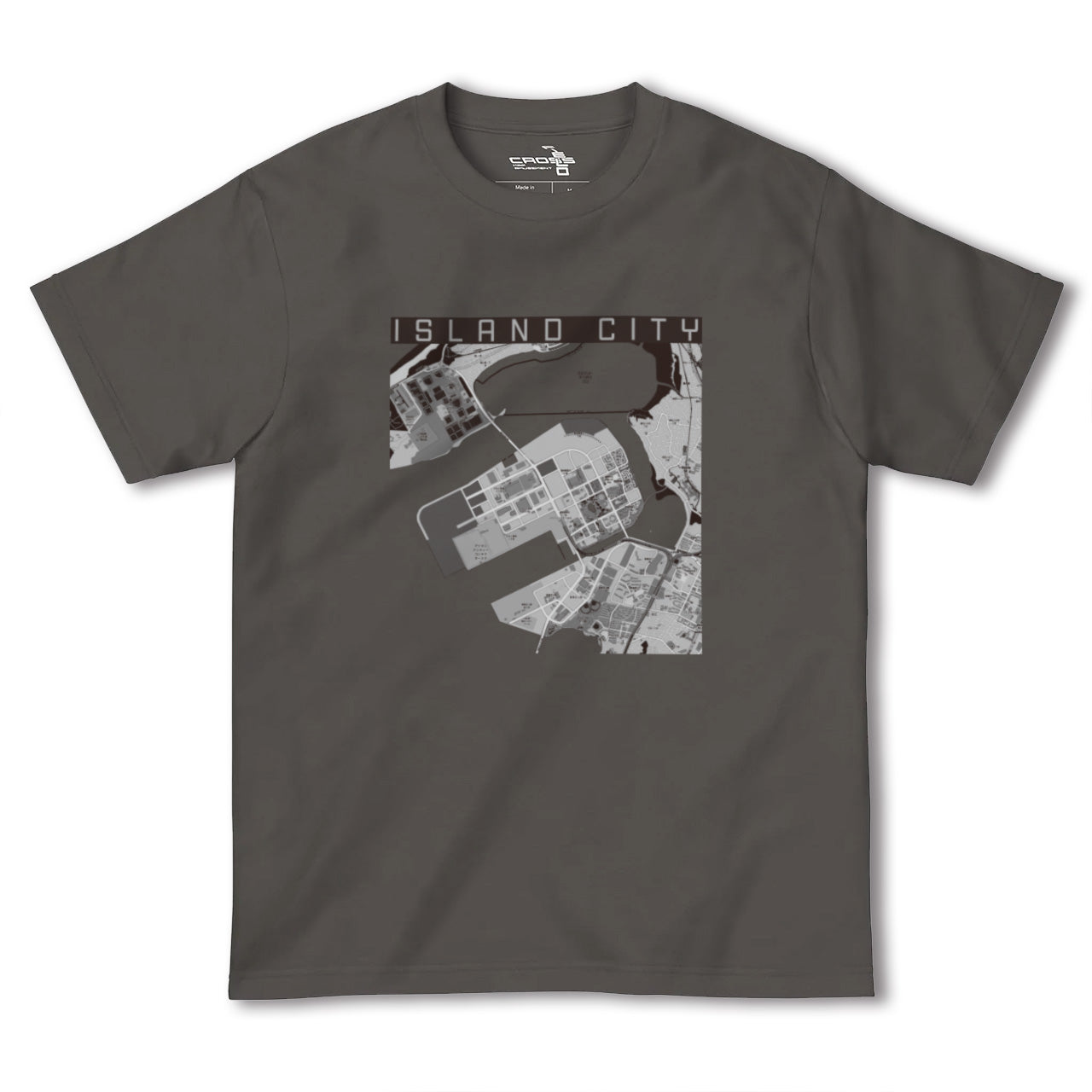【アイランドシティ(福岡県)】地図柄ヘビーウェイトTシャツ