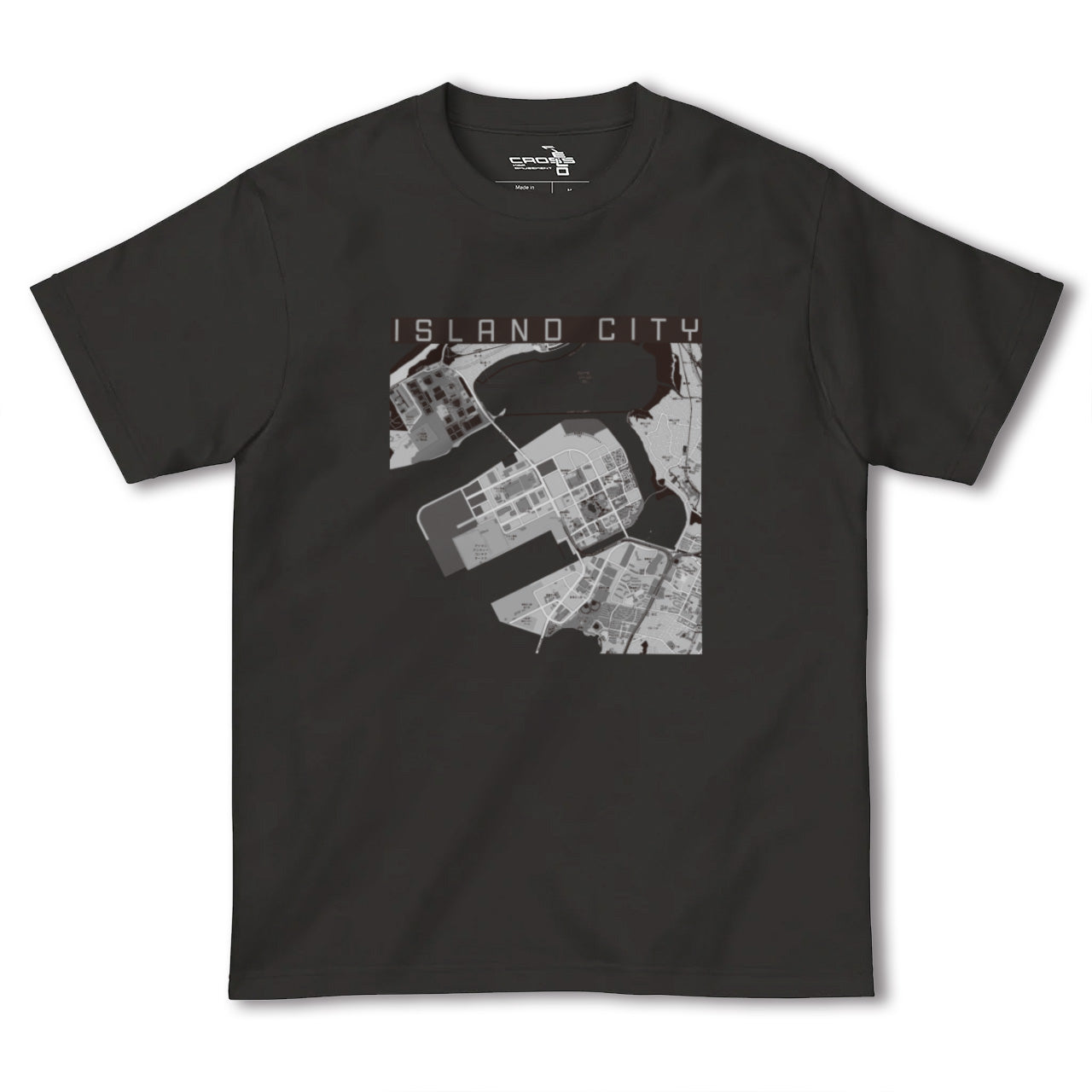 【アイランドシティ(福岡県)】地図柄ヘビーウェイトTシャツ