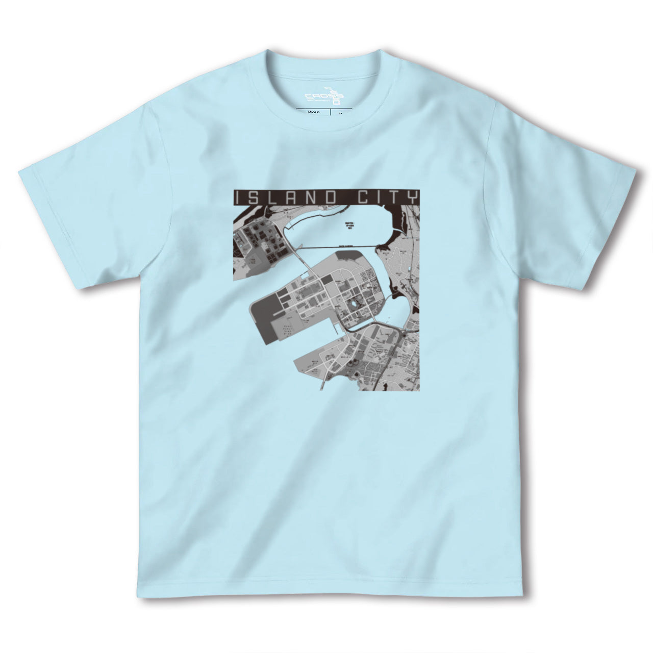 【アイランドシティ(福岡県)】地図柄ヘビーウェイトTシャツ