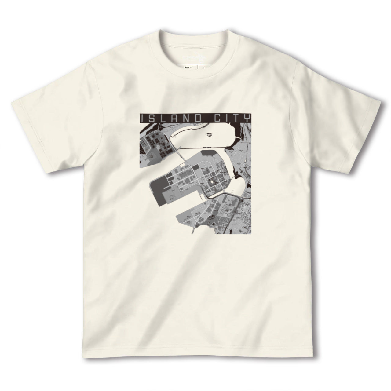【アイランドシティ(福岡県)】地図柄ヘビーウェイトTシャツ