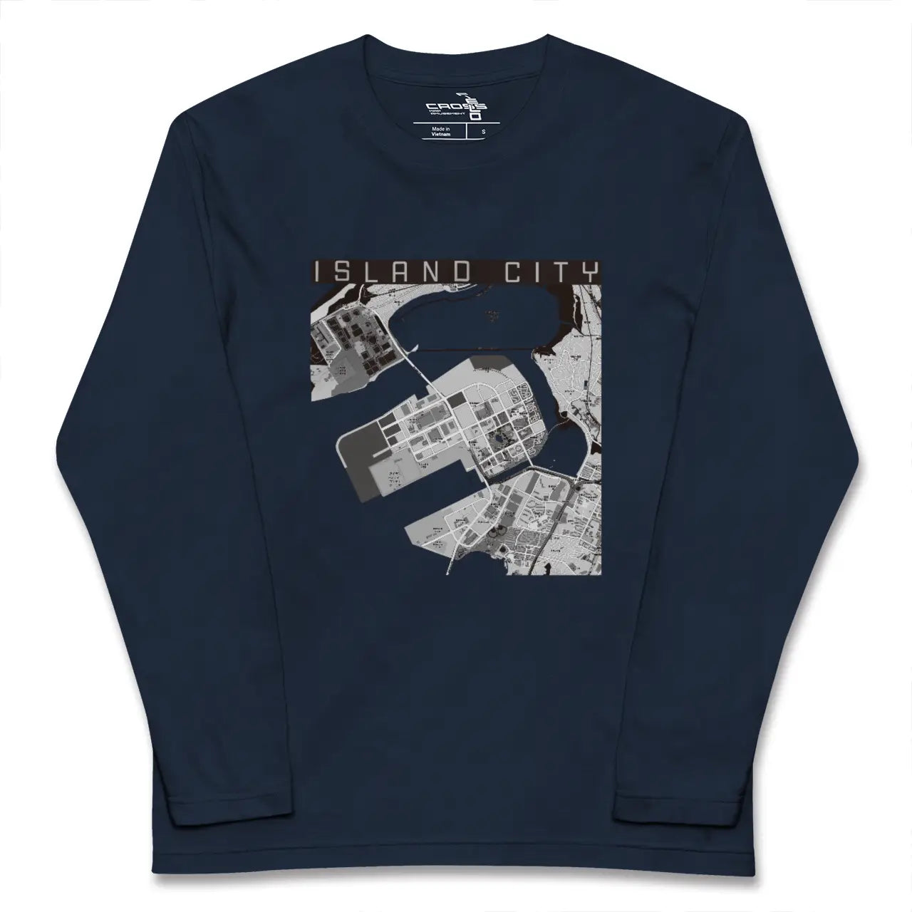 【アイランドシティ(福岡県)】地図柄ロングスリーブTシャツ