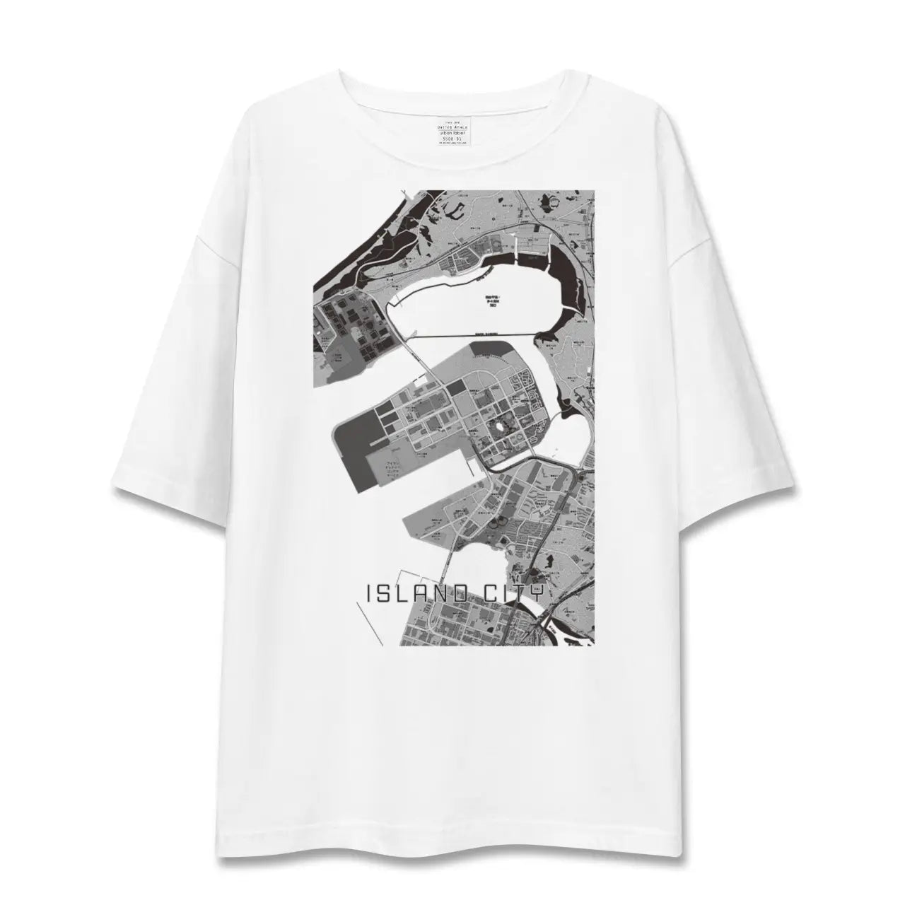【アイランドシティ(福岡県)】地図柄ビッグシルエットTシャツ