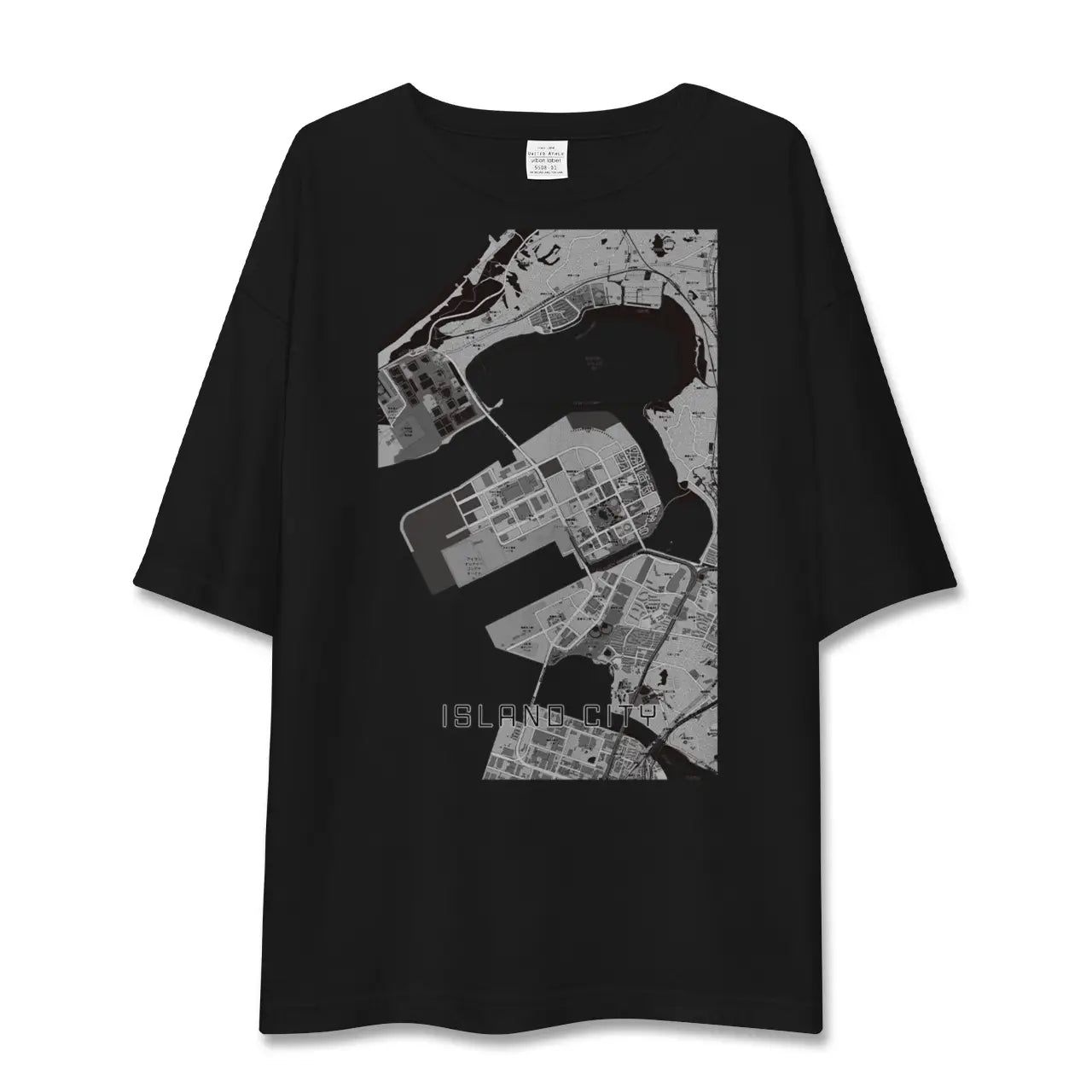 【アイランドシティ(福岡県)】地図柄ビッグシルエットTシャツ