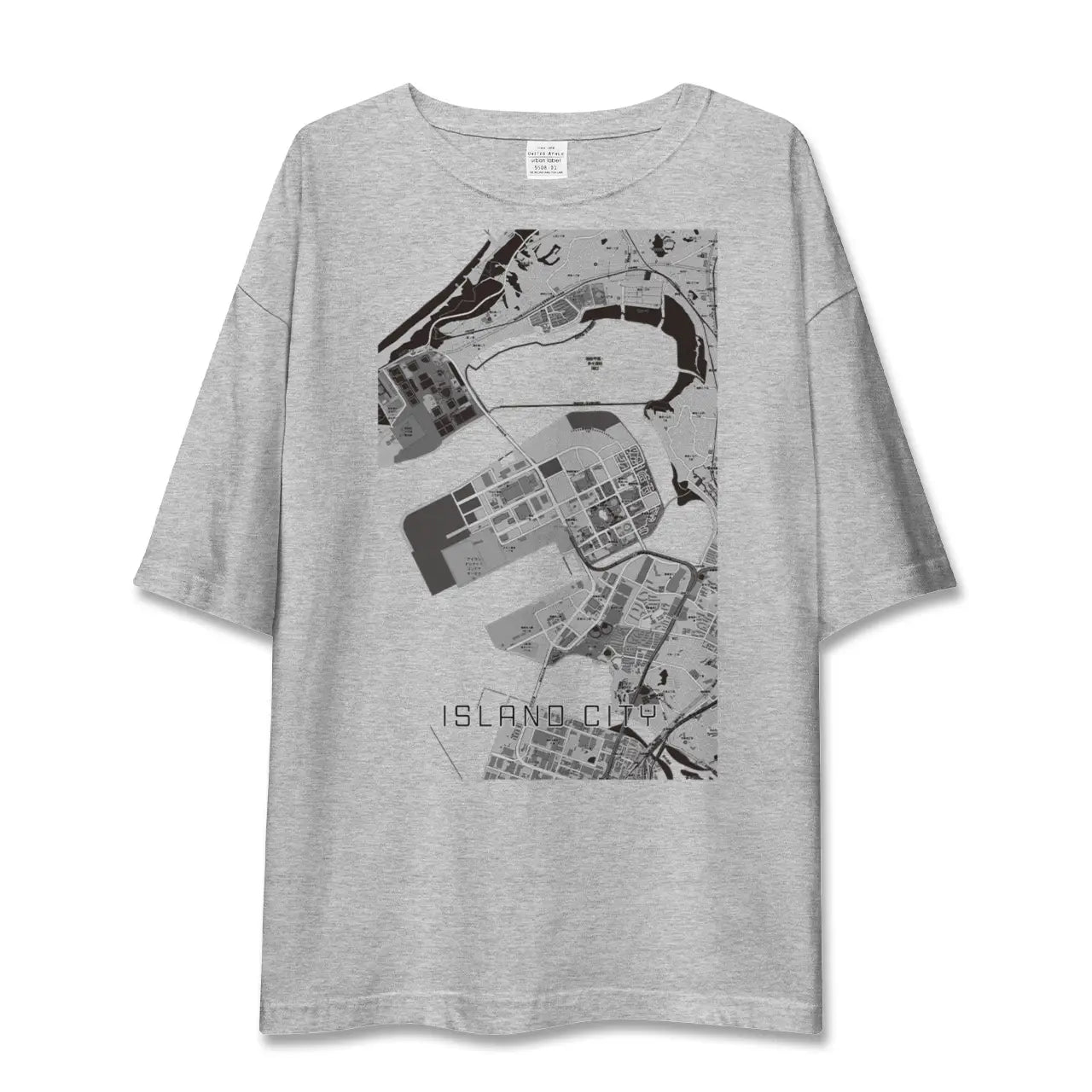 【アイランドシティ(福岡県)】地図柄ビッグシルエットTシャツ