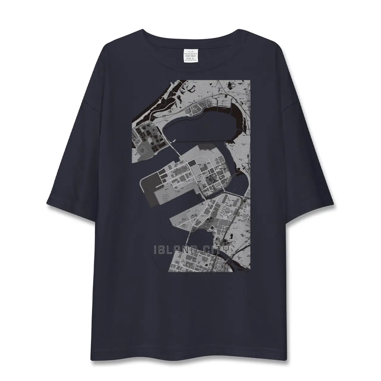 【アイランドシティ(福岡県)】地図柄ビッグシルエットTシャツ