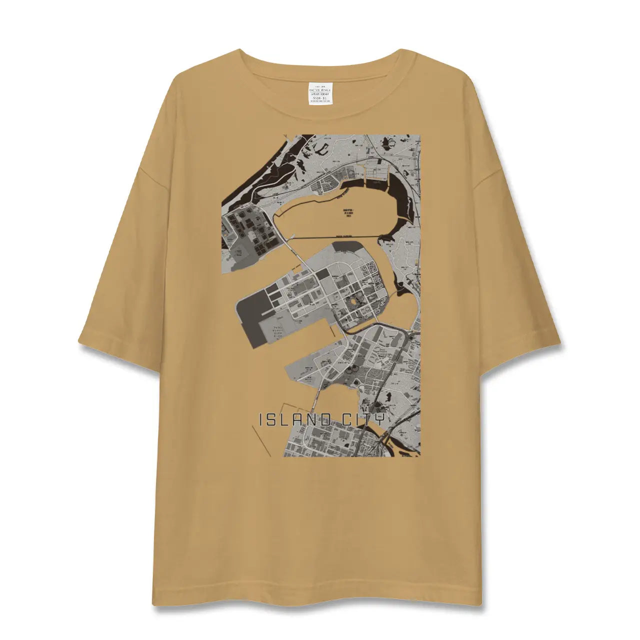 【アイランドシティ(福岡県)】地図柄ビッグシルエットTシャツ
