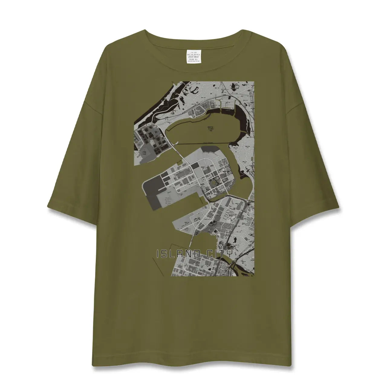 【アイランドシティ(福岡県)】地図柄ビッグシルエットTシャツ