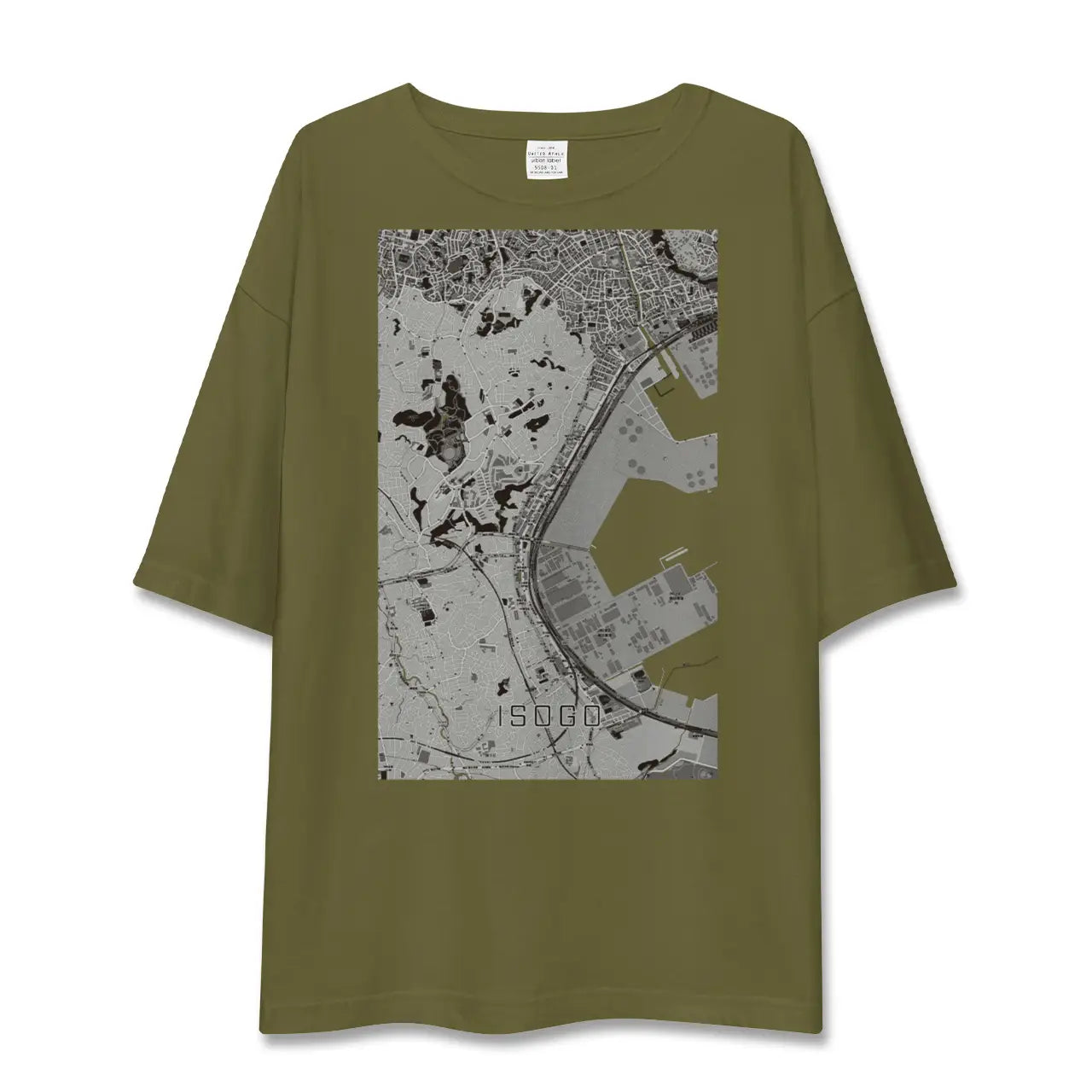【磯子(神奈川県)】地図柄ビッグシルエットTシャツ