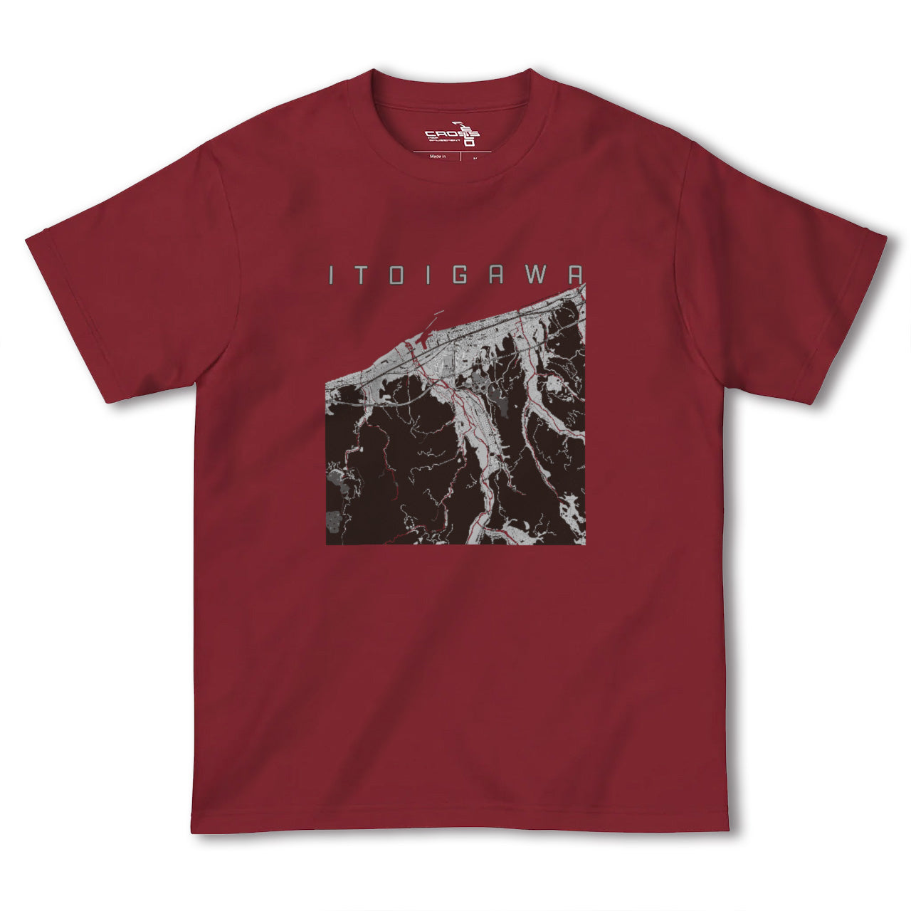 【糸魚川(新潟県)】地図柄ヘビーウェイトTシャツ