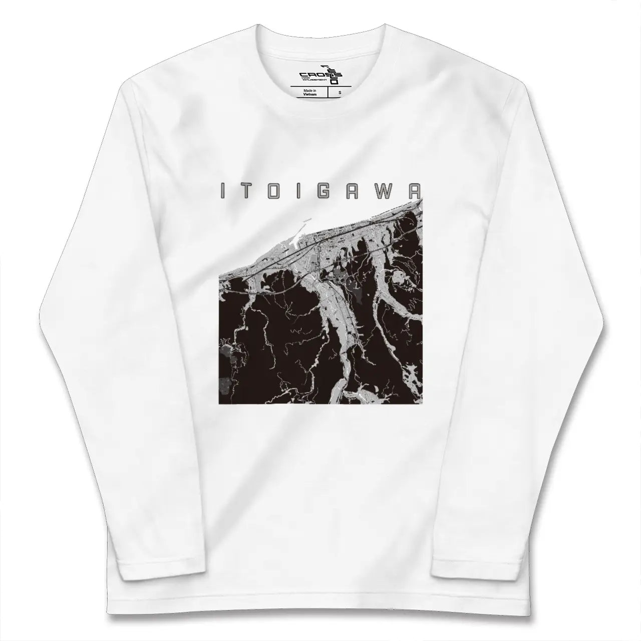 【糸魚川(新潟県)】地図柄ロングスリーブTシャツ