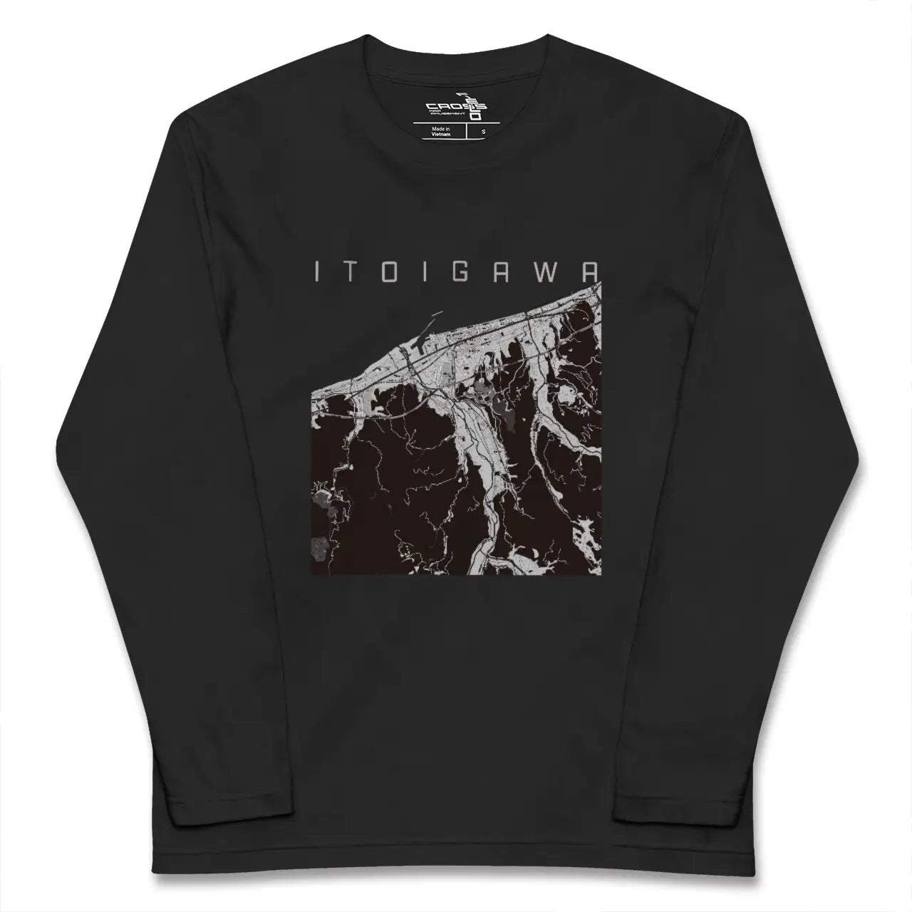 【糸魚川(新潟県)】地図柄ロングスリーブTシャツ