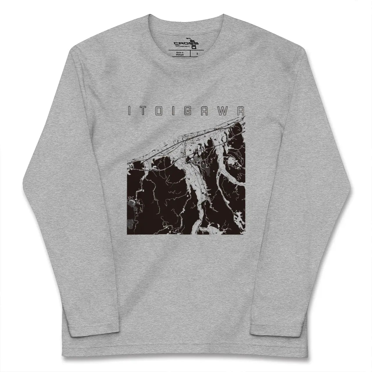 【糸魚川(新潟県)】地図柄ロングスリーブTシャツ