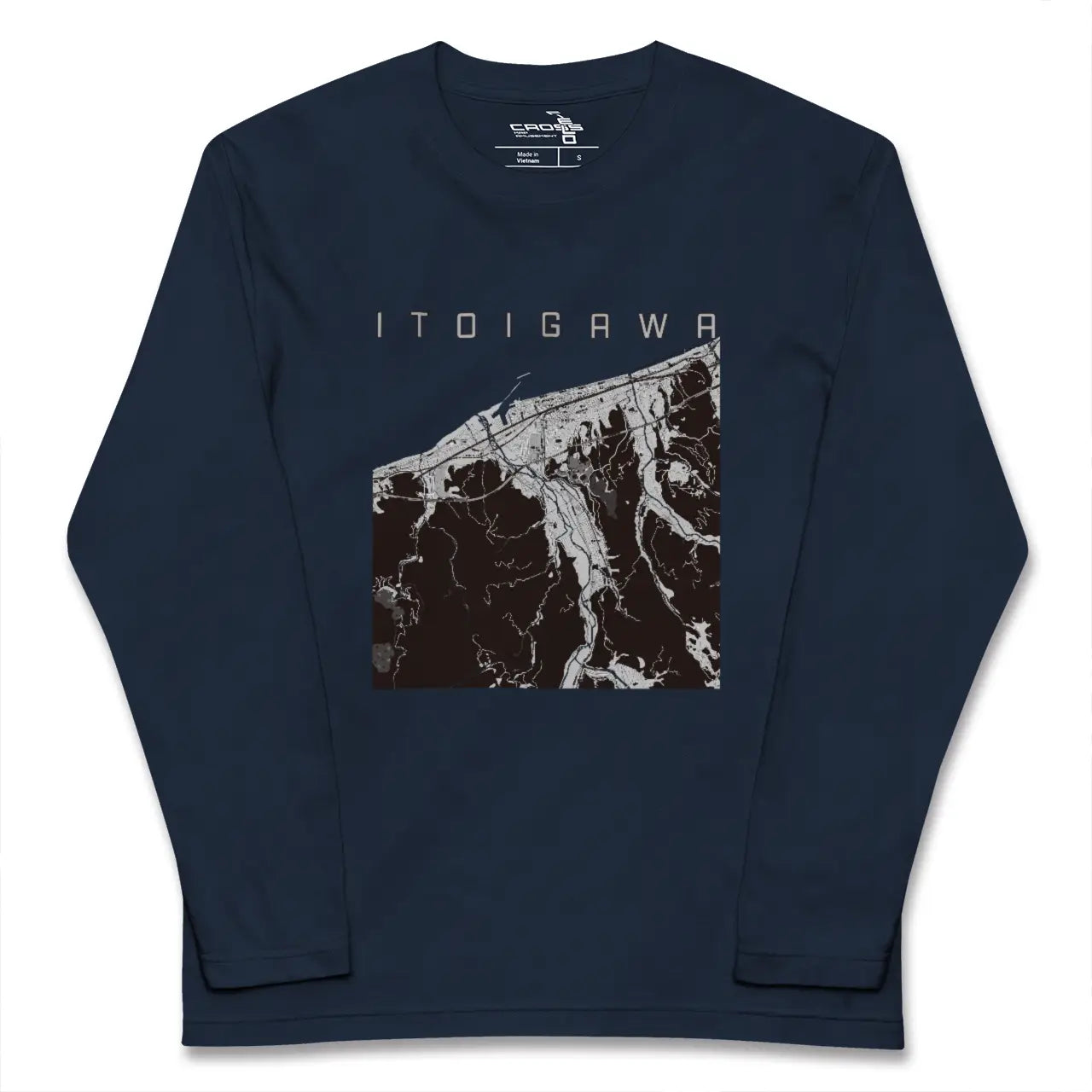 【糸魚川(新潟県)】地図柄ロングスリーブTシャツ