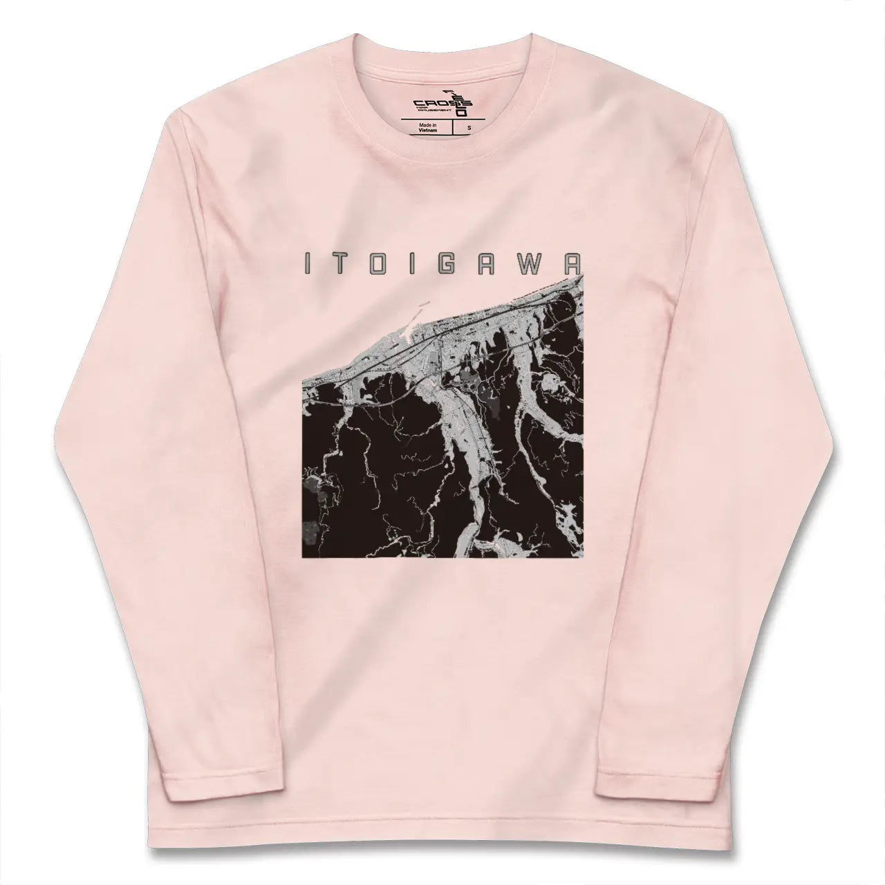 【糸魚川(新潟県)】地図柄ロングスリーブTシャツ