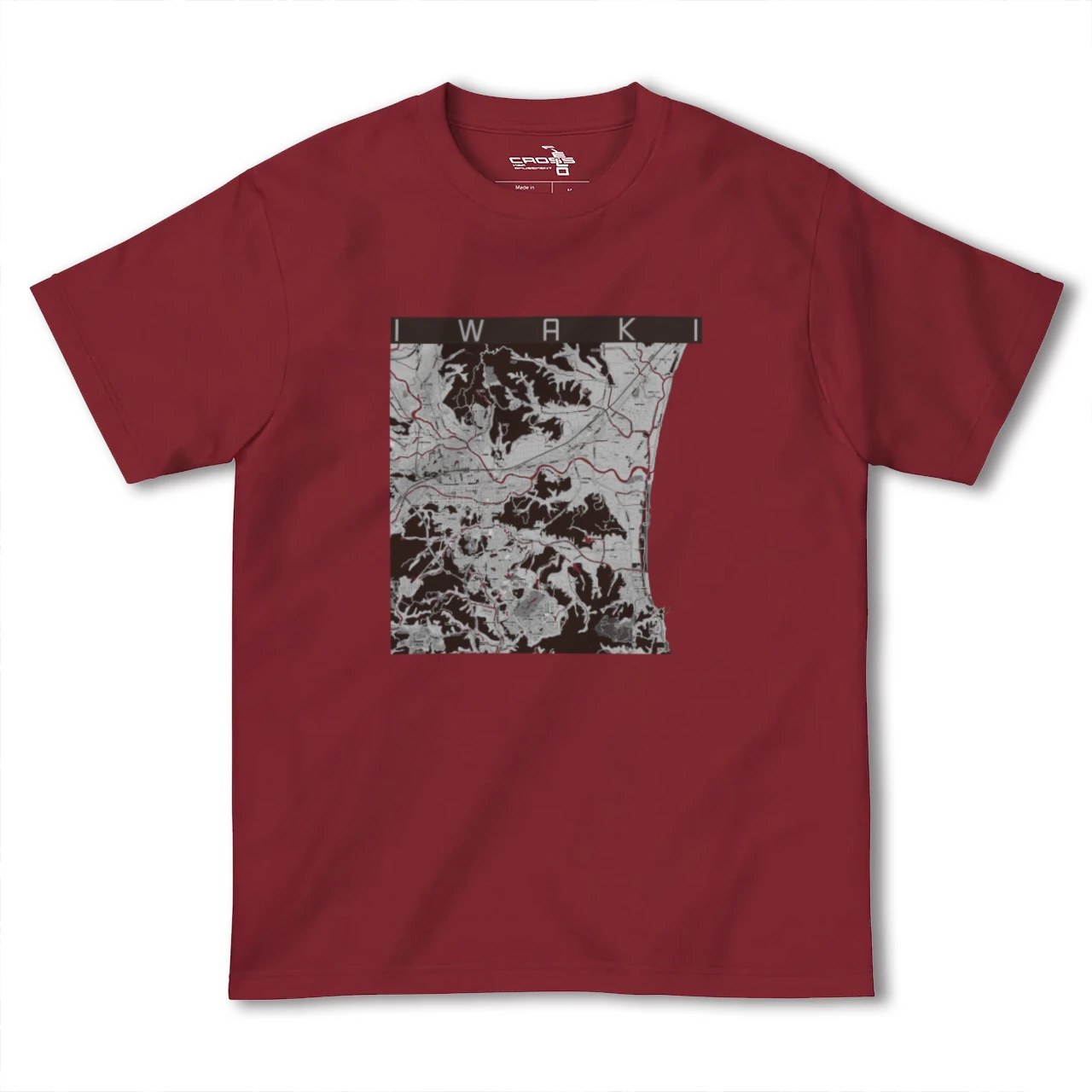 【いわき(福島県)】地図柄ヘビーウェイトTシャツ