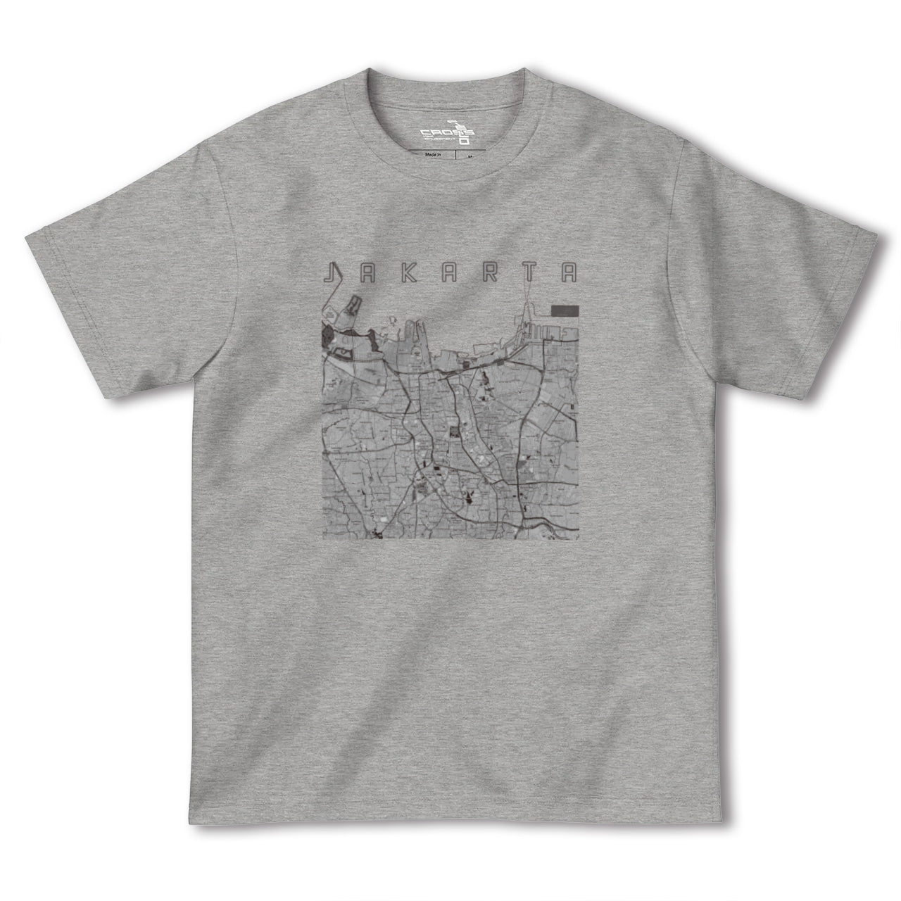【ジャカルタ(インドネシア)】地図柄ヘビーウェイトTシャツ