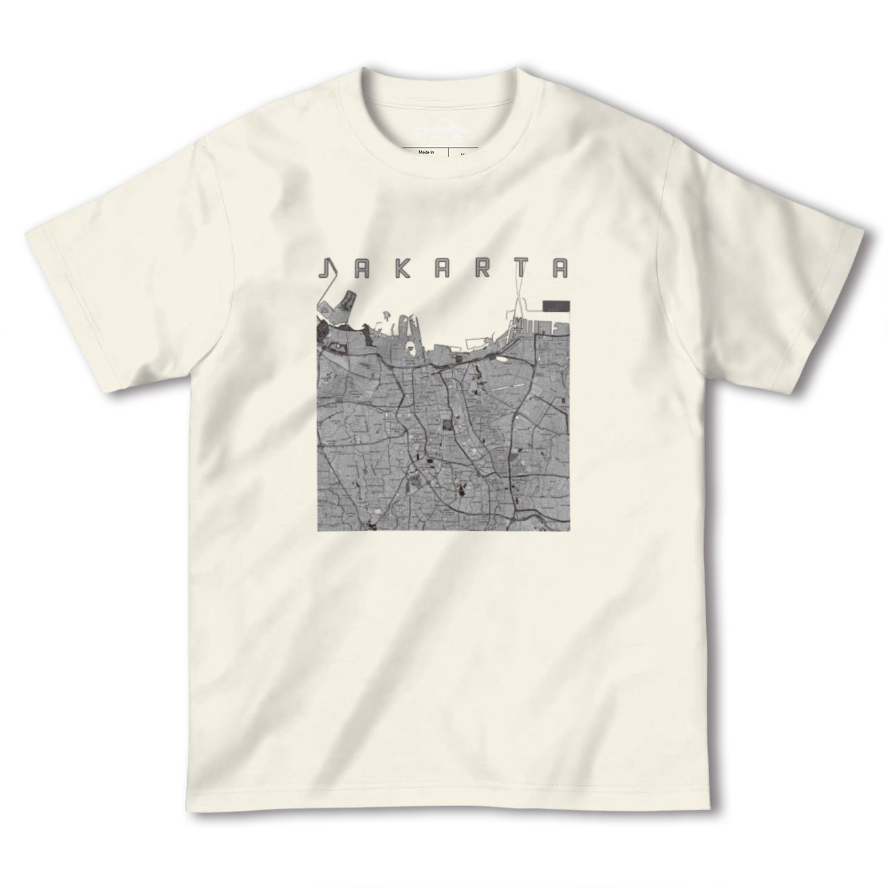 【ジャカルタ(インドネシア)】地図柄ヘビーウェイトTシャツ