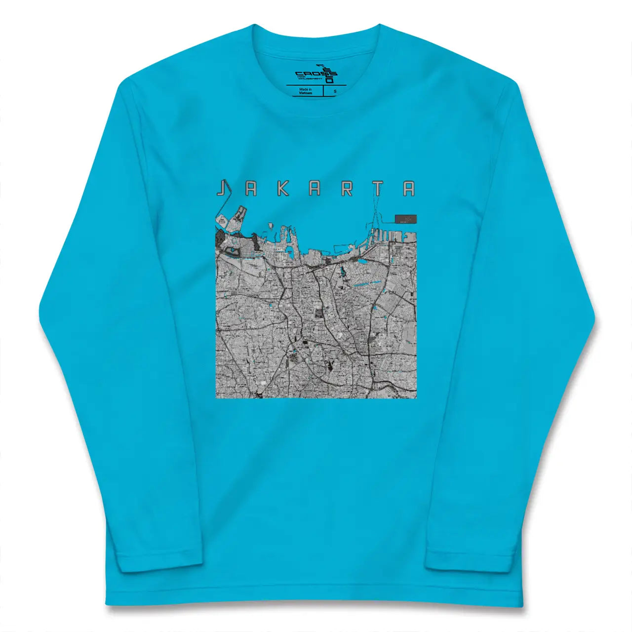 【ジャカルタ(インドネシア)】地図柄ロングスリーブTシャツ