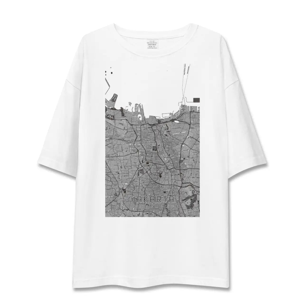 【ジャカルタ(インドネシア)】地図柄ビッグシルエットTシャツ