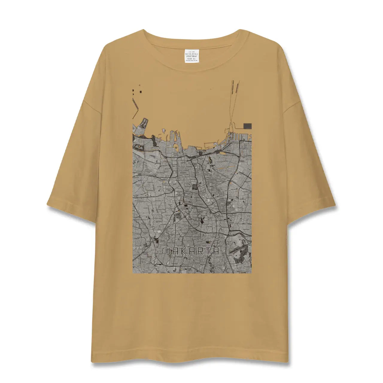 【ジャカルタ(インドネシア)】地図柄ビッグシルエットTシャツ