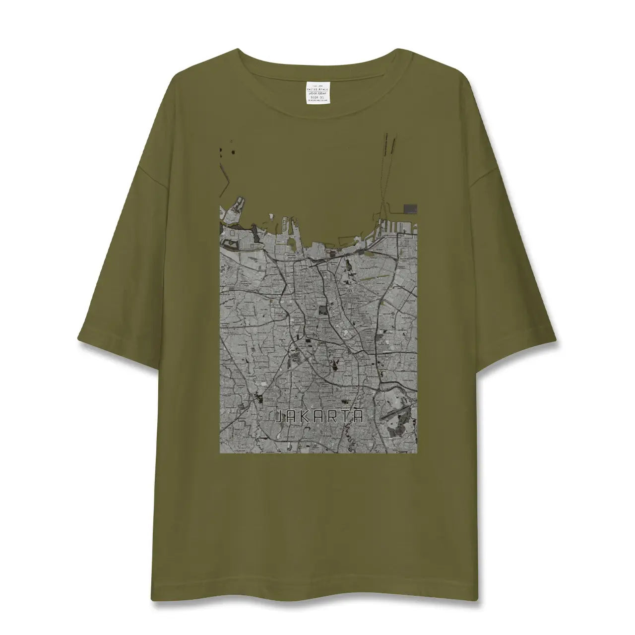 【ジャカルタ(インドネシア)】地図柄ビッグシルエットTシャツ