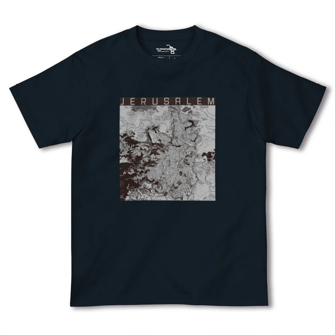 【エルサレム(イスラエル)】地図柄ヘビーウェイトTシャツ