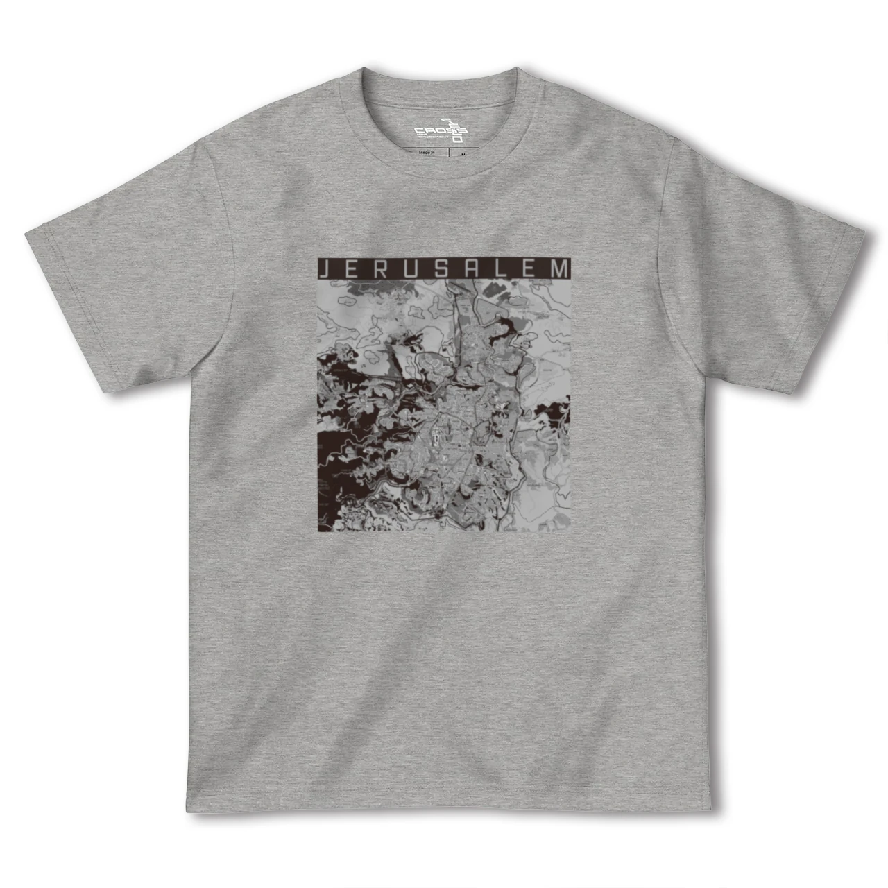 【エルサレム(イスラエル)】地図柄ヘビーウェイトTシャツ