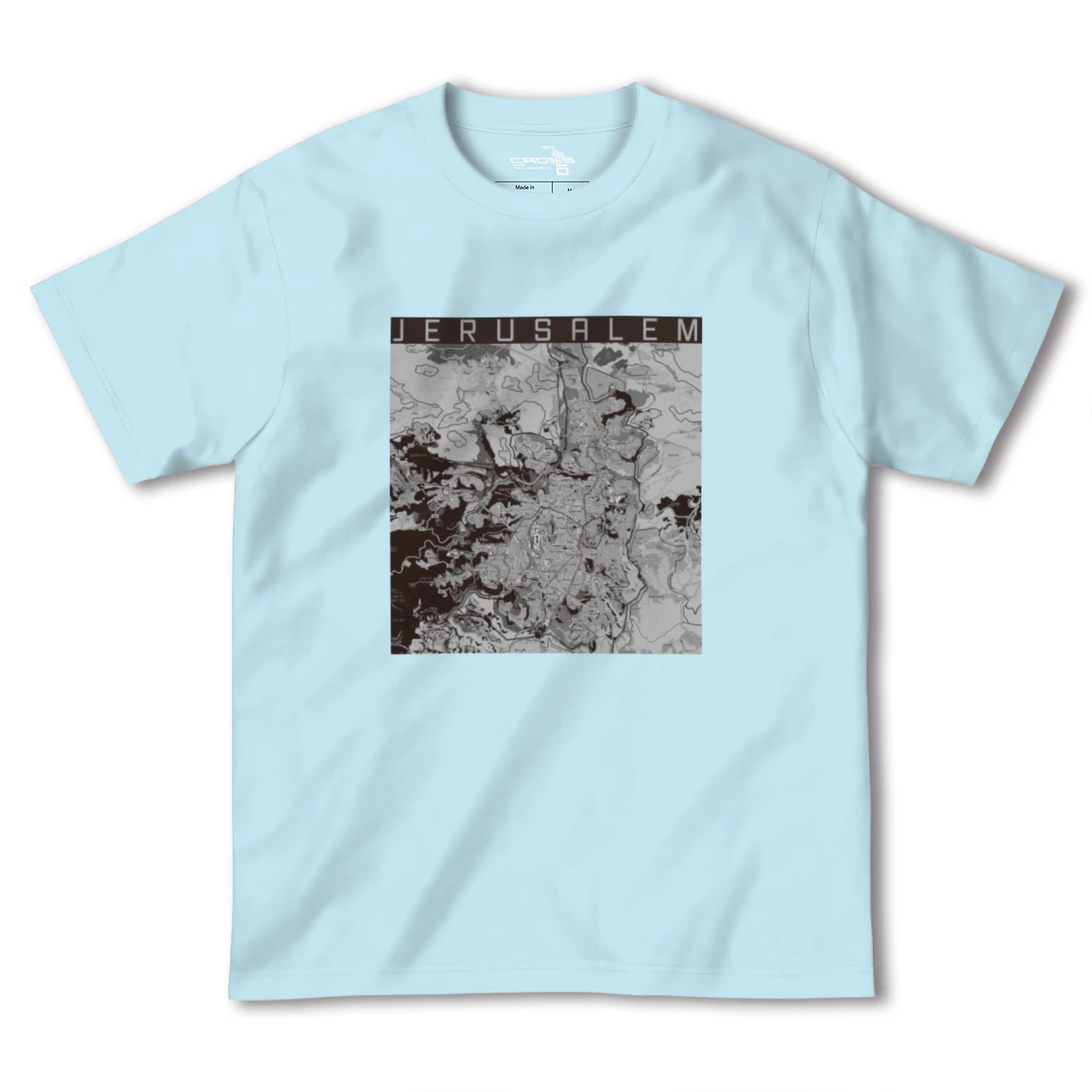 【エルサレム(イスラエル)】地図柄ヘビーウェイトTシャツ