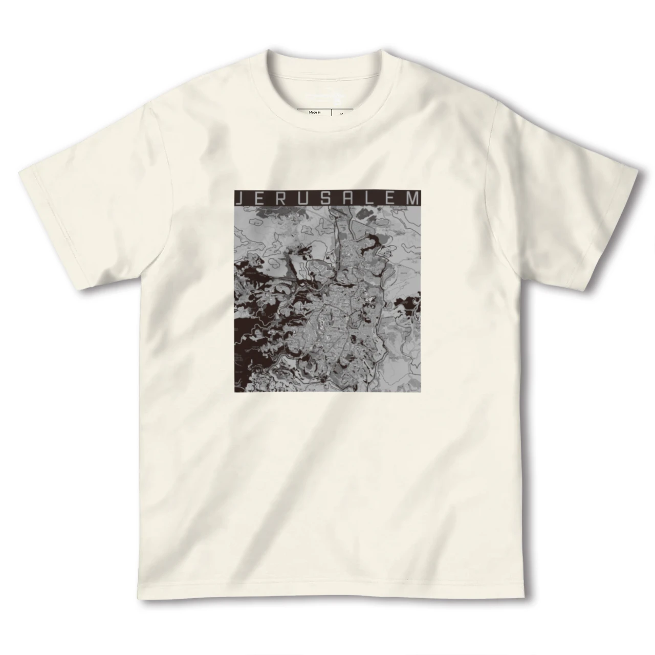 【エルサレム(イスラエル)】地図柄ヘビーウェイトTシャツ