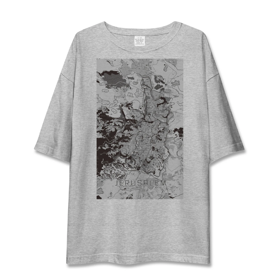 【エルサレム(イスラエル)】地図柄ビッグシルエットTシャツ