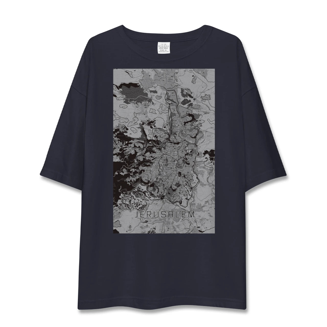 【エルサレム(イスラエル)】地図柄ビッグシルエットTシャツ